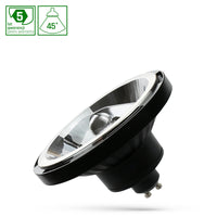Spectrum LED AR111 GU10 12W 3000K sort med 1050 lumen, 45 graders vinkel, varm hvid, 50.000 timer, 2 års garanti