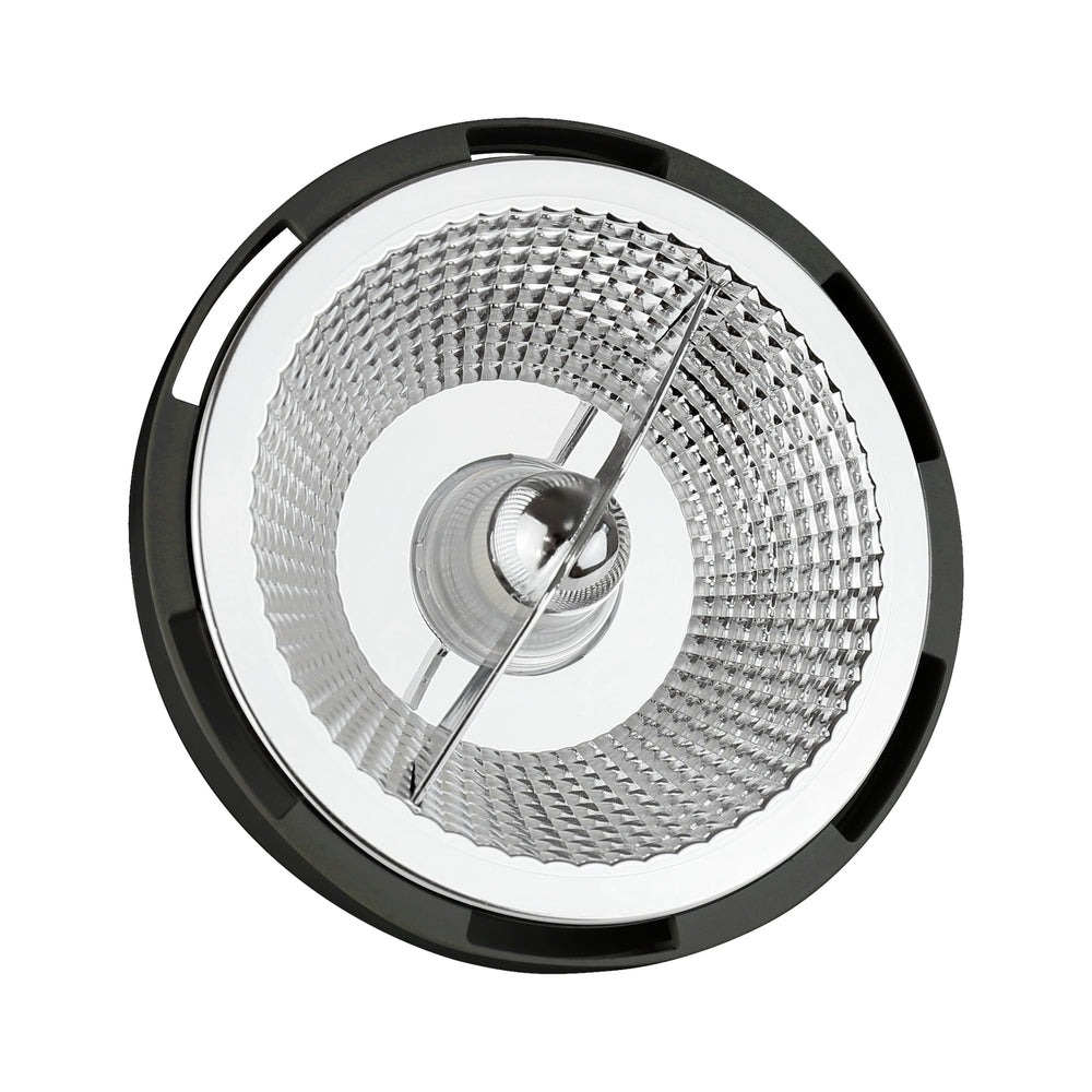 Spectrum LED AR111 GU10 12W 3000K sort med 1050 lumen, 45 graders vinkel, varm hvid, 50.000 timer, 2 års garanti