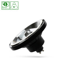 Spectrum LED AR111 GU10 230V 12W, 860 lumen, 4000K, sort, smal strålevinkel, >80 CRI, 50000t levetid