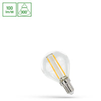 Spectrum LED-pære G45 E14 2700K 230V 1W varm hvid, 100 lumen, 300° strålevinkel, energibesparende og holdbar