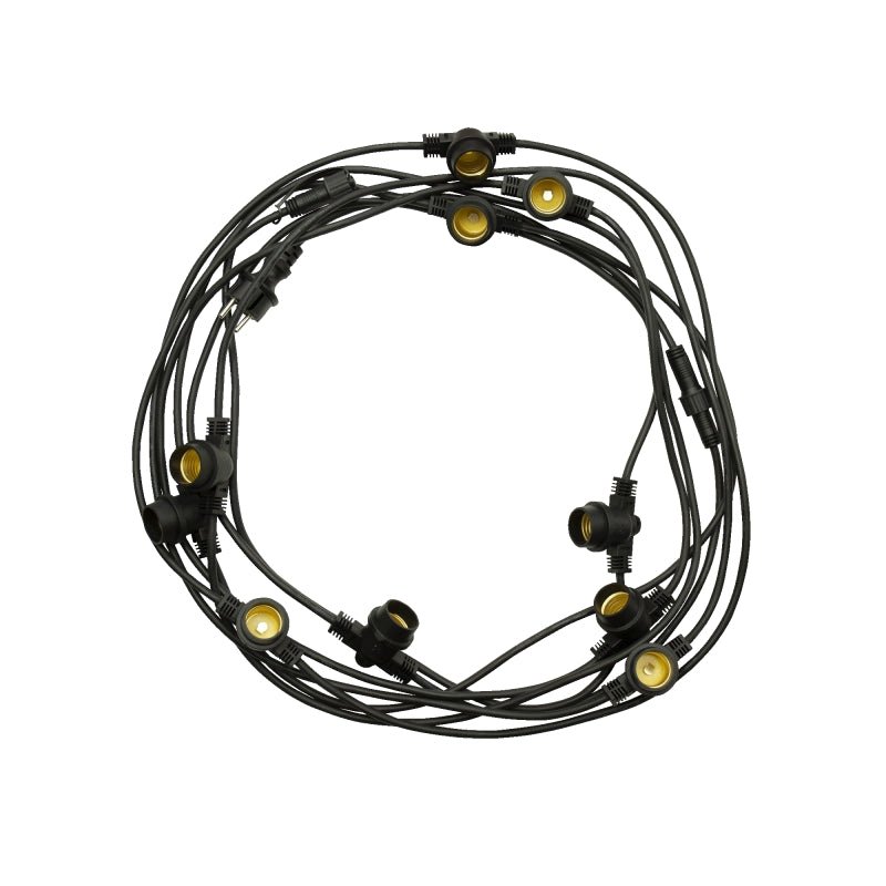 Spectrum 5m LED lyskæder, 10xE27, sort, IP44, 250V, indendørs/udendørs, -20/+40°C