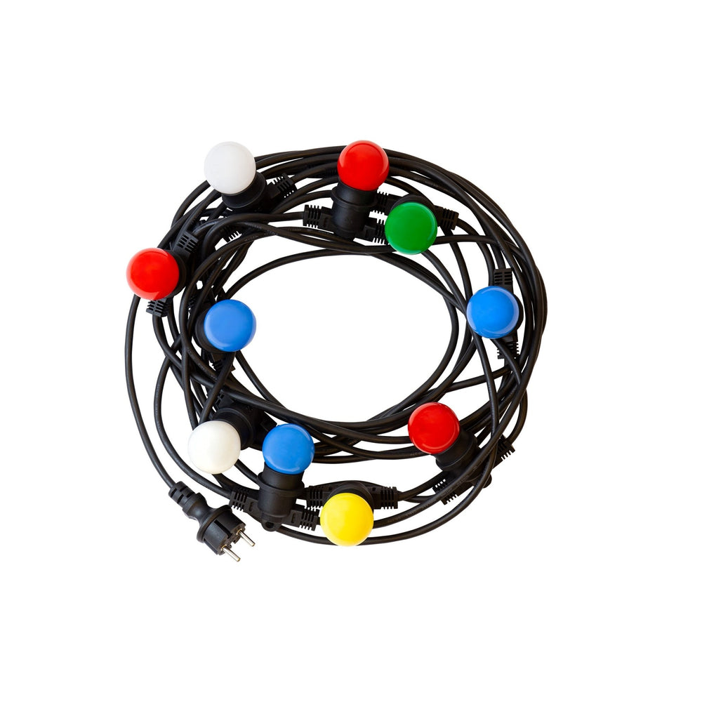 Spectrum 5m LED lyskæder, 10xE27, sort, IP44, 250V, indendørs/udendørs, -20/+40°C