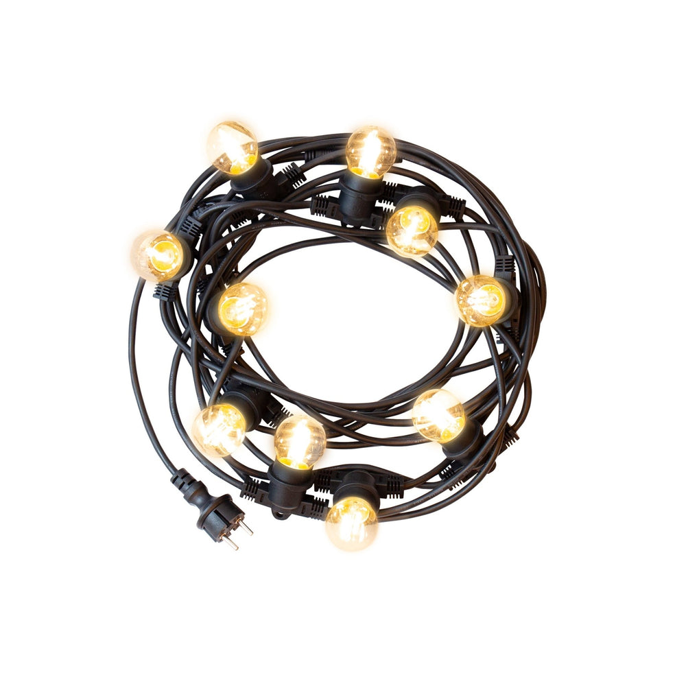 Spectrum 5m LED lyskæder, 10xE27, sort, IP44, 250V, indendørs/udendørs, -20/+40°C