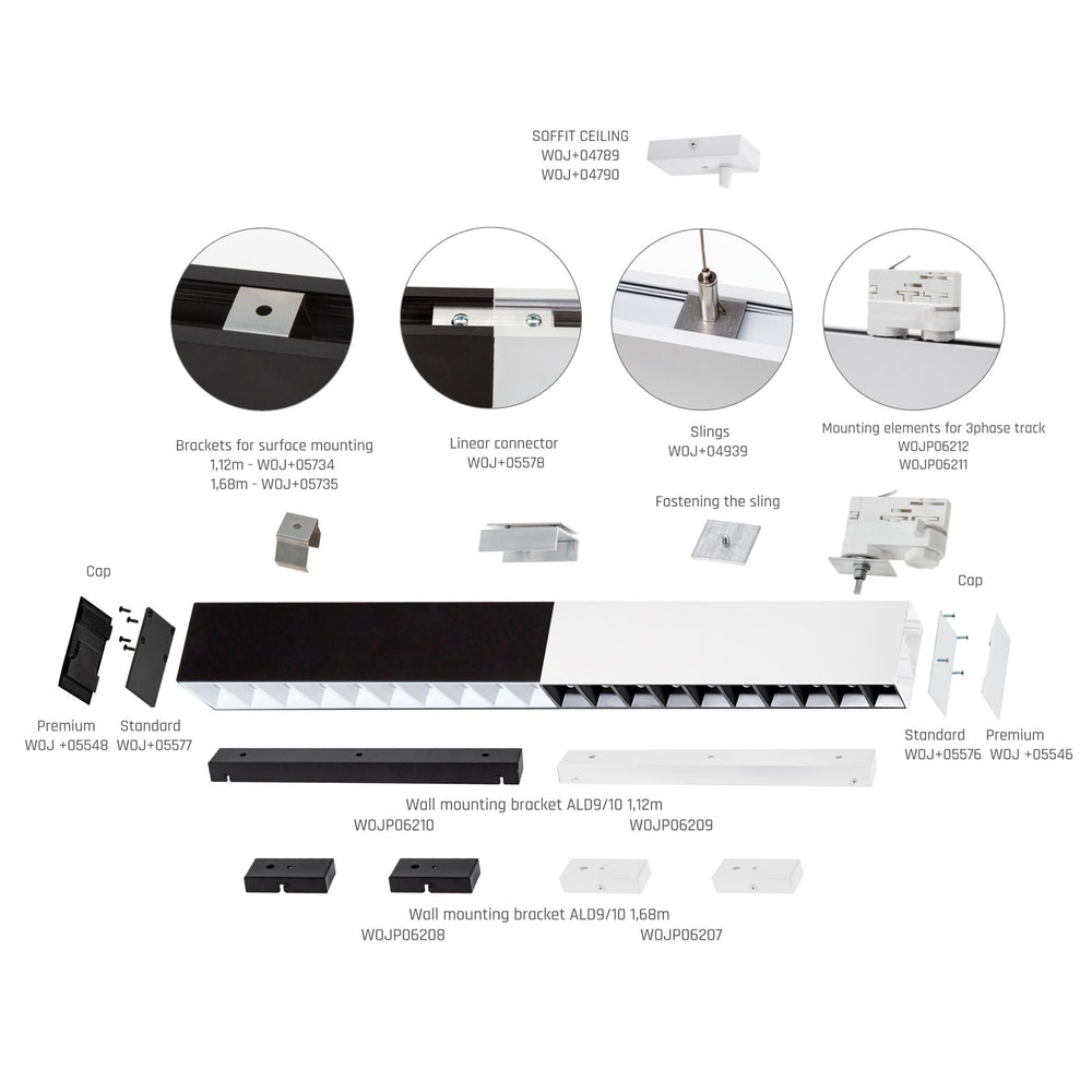Spectrum allday inspire one 830 LED rørlampe 30W sort, 3000K, 4350 lumen, 115° overflade eller hængende armatur