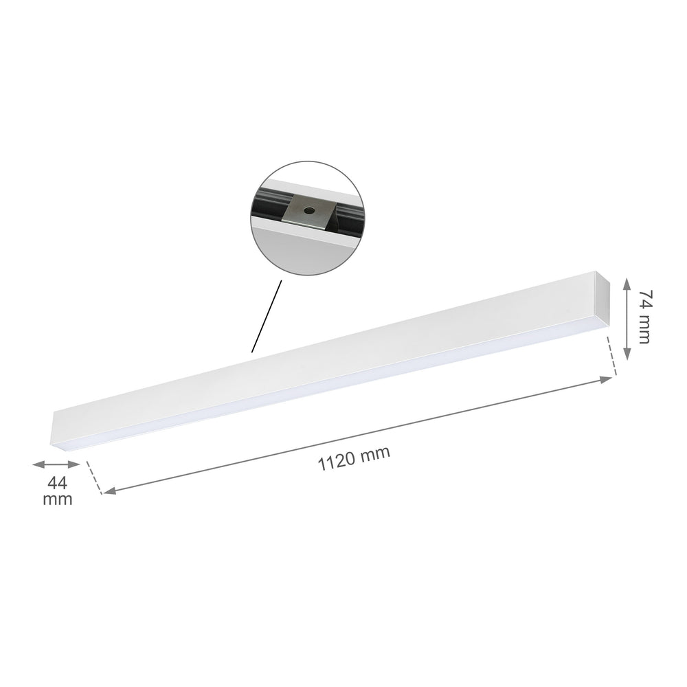 Spectrum ALLDAY GO LED ceiling light, surface mount, 36W 4000K 230V, 4900 lumens, 115° beam, White IP20