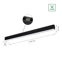 Spectrum Allday GO 36W LED lysstang sort 112cm 4000K 115° vinkel 4900 lumen IP20 holdbar belysning